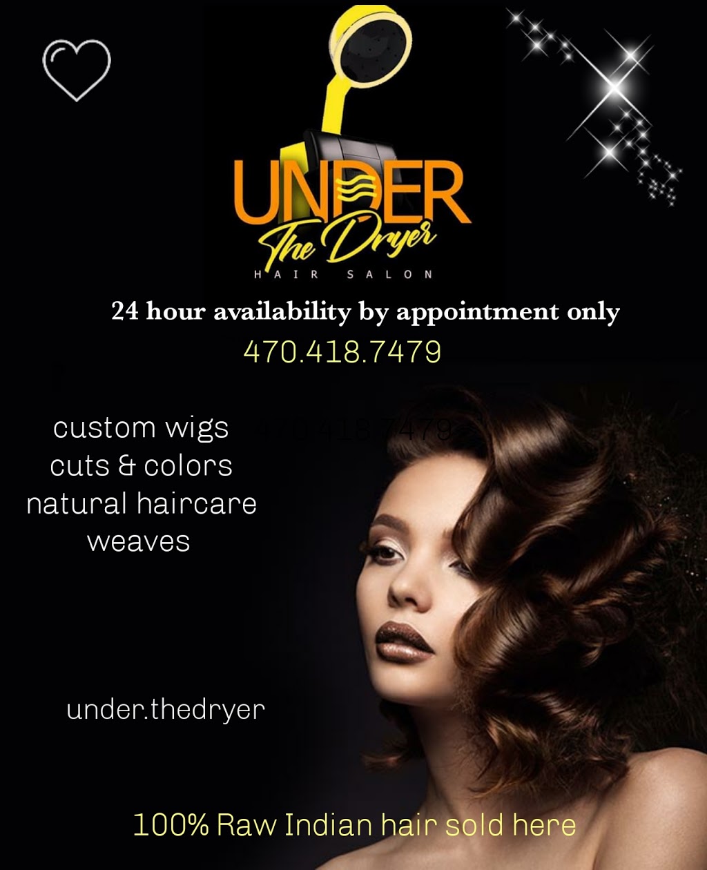 Under The Dryer Hair Salon by Tye Atkinson | 2365 Spring Rd SE, Smyrna, GA 30080, USA | Phone: (470) 418-7479