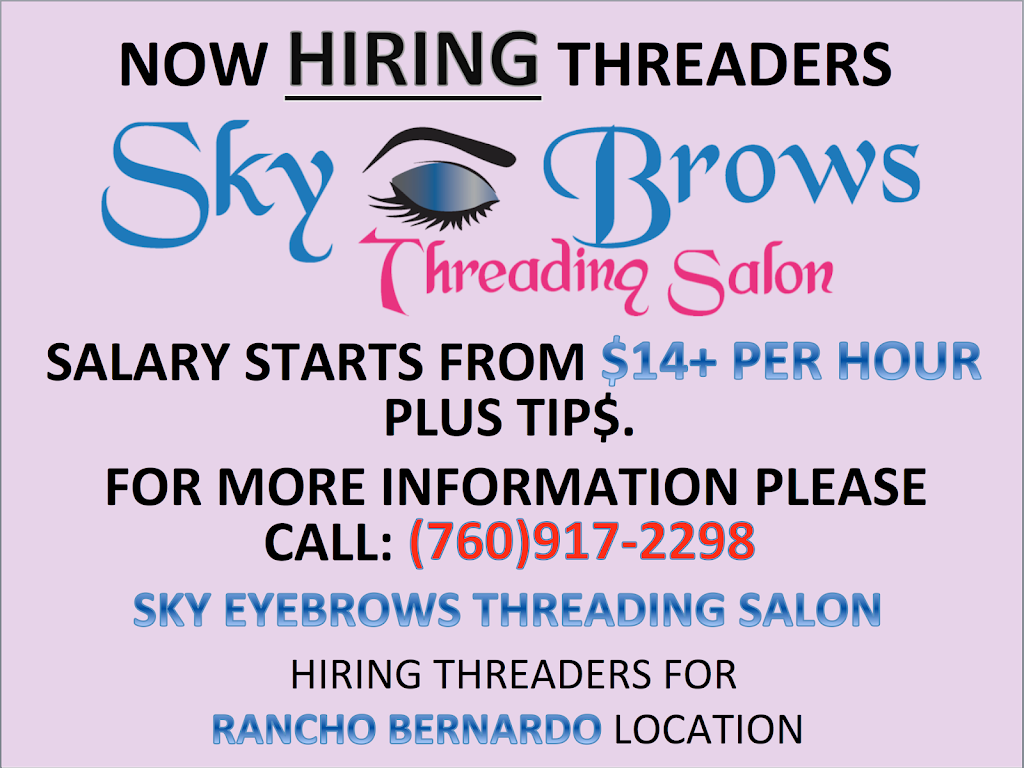 Sky Brows Threading Salon | 1921 W San Marcos Blvd #105, San Marcos, CA 92078 | Phone: (760) 597-2769
