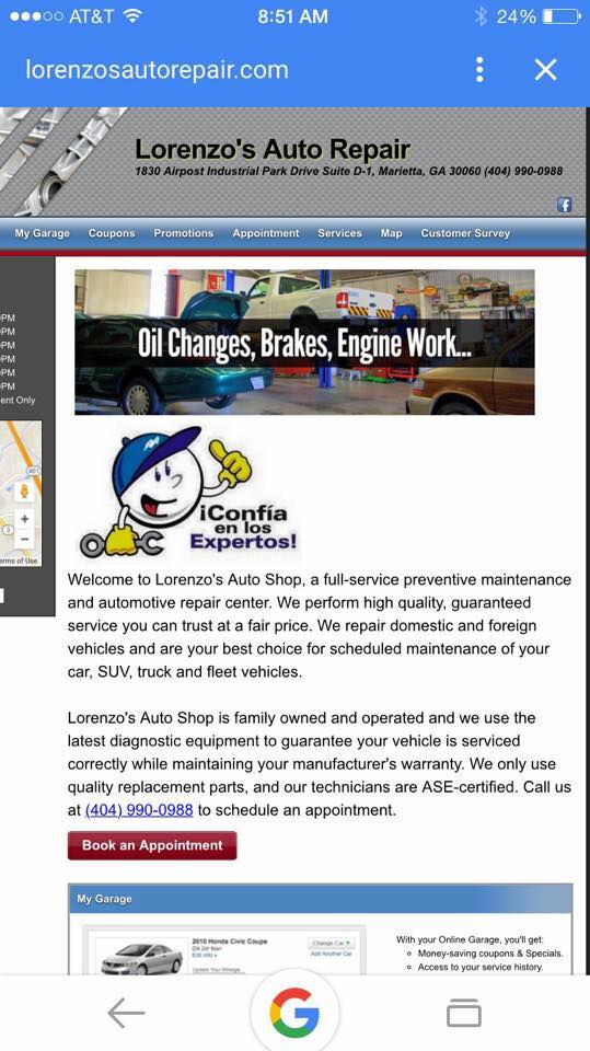 Lorenzos Auto Repair | 2730 Austell Rd SW #220, Marietta, GA 30008, USA | Phone: (404) 990-0988