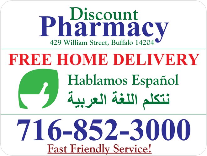 Discount Pharmacy | 429 William St, Buffalo, NY 14204, USA | Phone: (716) 852-3000