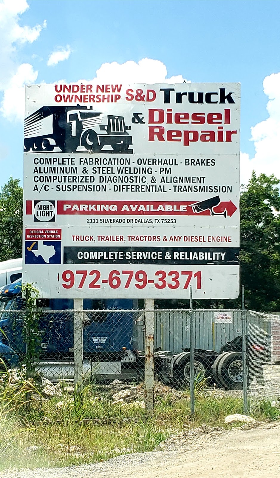 S&D Truck Repair Shop & Parking | 2111 Silverado Dr, Dallas, TX 75253, USA | Phone: (972) 679-3371