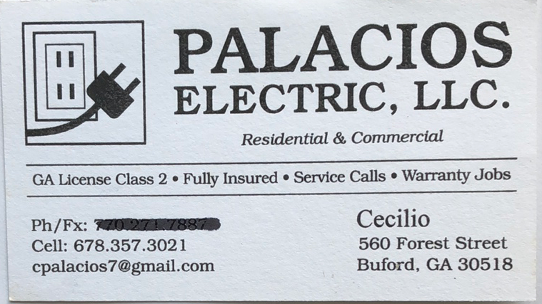 Palacios Electric LLC | 3018 N Bogan Rd NE, Buford, GA 30519, USA | Phone: (678) 357-3021