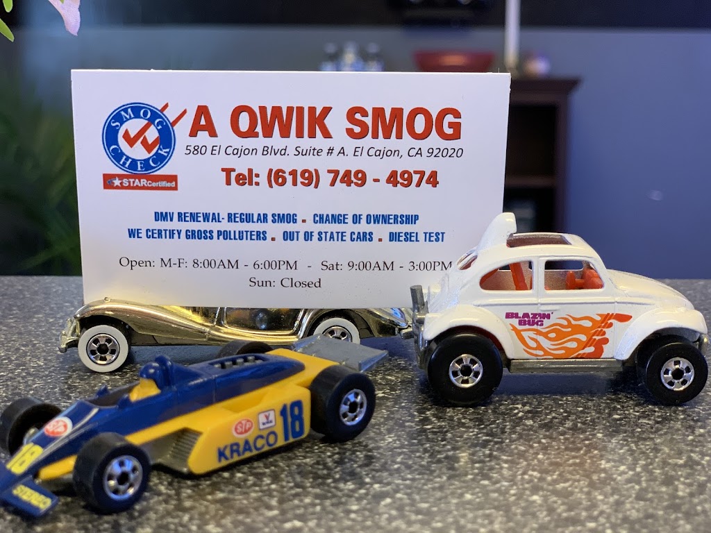 A Qwik Smog | 580 El Cajon Blvd a, El Cajon, CA 92020, USA | Phone: (619) 749-4974