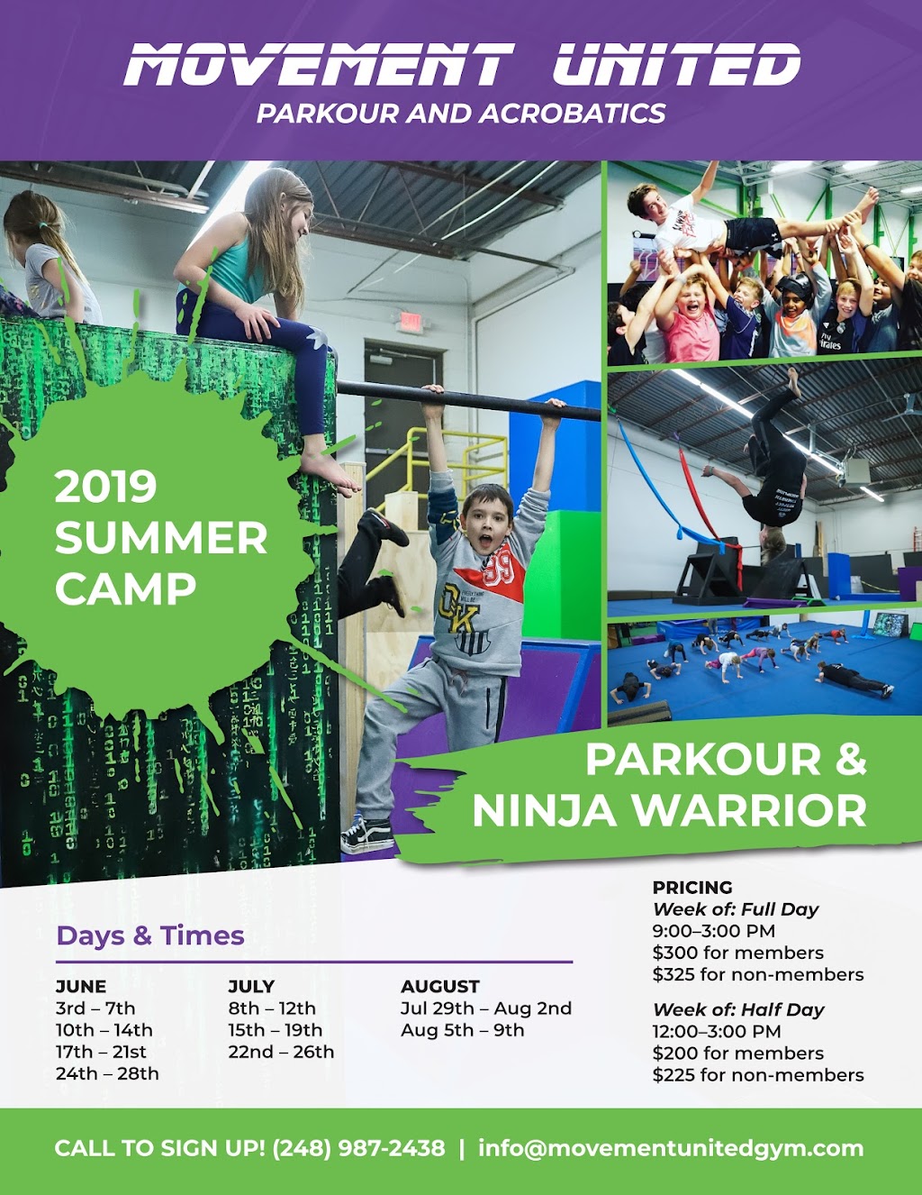 Movement United Parkour & Acrobatics | 24713 Crestview, Farmington Hills, MI 48335, USA | Phone: (248) 987-2438