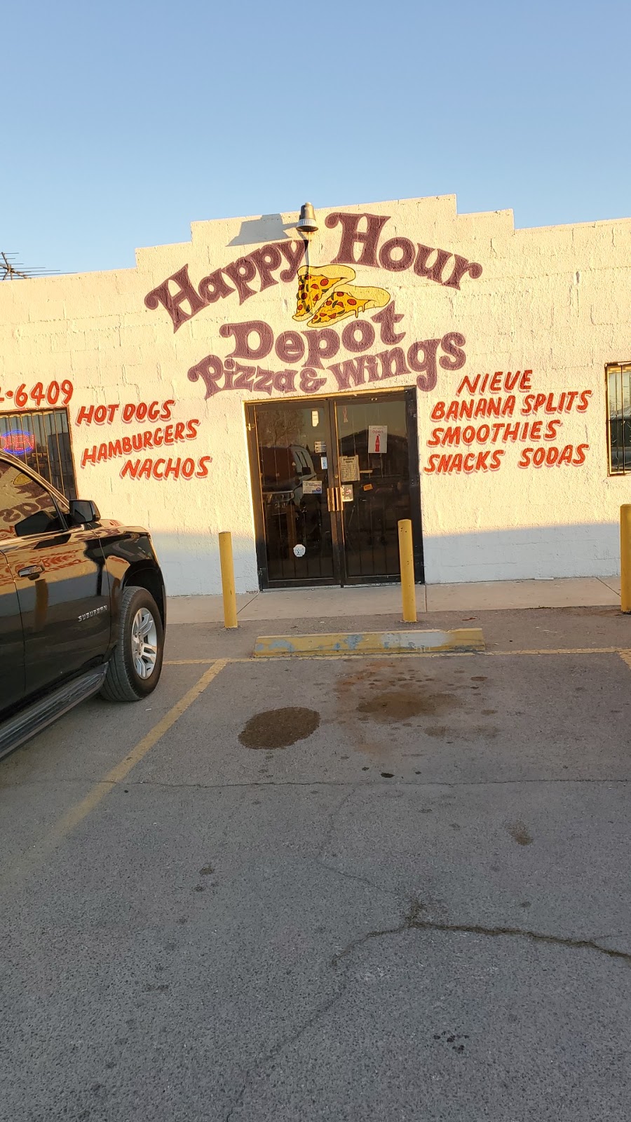 Happy Hour Depot Pizza & Wings | 210 Oil Mill Dr, Tornillo, TX 79853, USA | Phone: (915) 764-6409