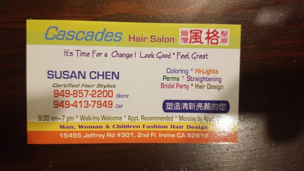 Cascades Hair Salon | 15455 Jeffrey Rd, Irvine, CA 92618, USA | Phone: (949) 857-2200