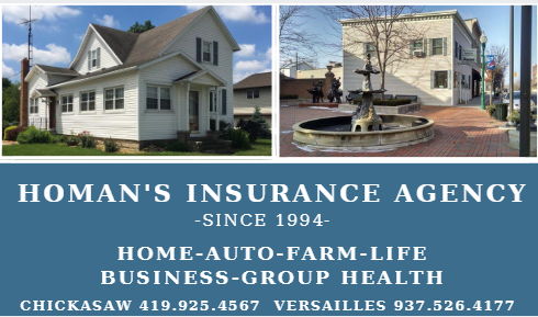 Homans Insurance | 98 W Franklin St, Chickasaw, OH 45826, USA | Phone: (419) 925-4567