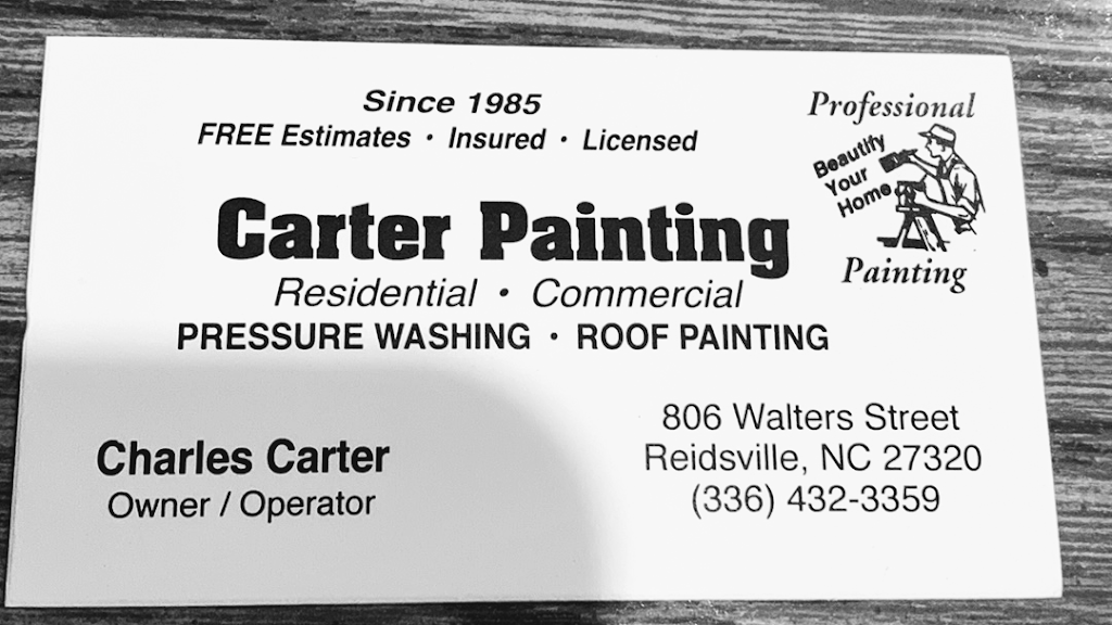 Carter Painting | 806 Walters St, Reidsville, NC 27320, USA | Phone: (336) 432-3359