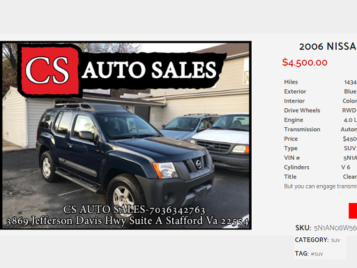 CS Auto Sales | 3869 Patriot Hwy A, Stafford, VA 22554, USA | Phone: (703) 634-2763