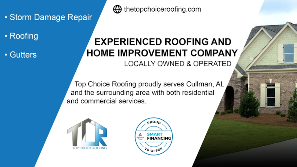 Top Choice Roofing, LLC | 181 Co Rd 141, Bremen, AL 35033, USA | Phone: (256) 620-5482