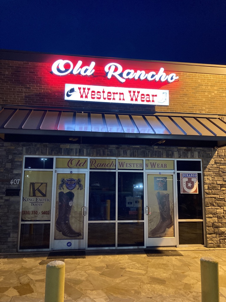 Old Rancho Western Wear | 2060 Chapel Hill Rd, Burlington, NC 27215, USA | Phone: (336) 350-9402