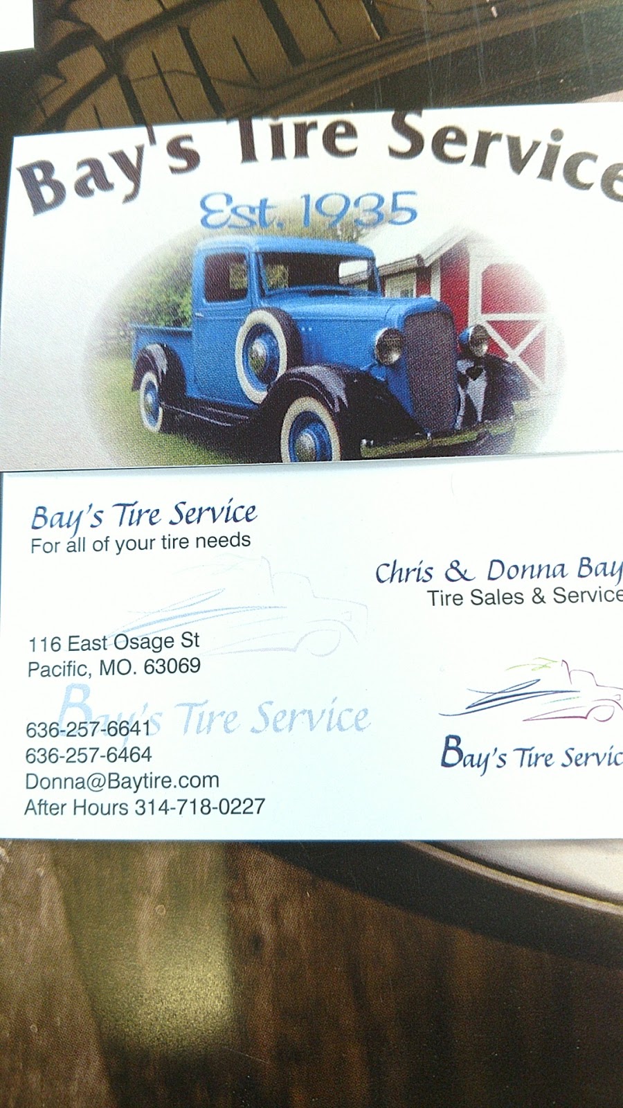 Bays Tire Service | 116 E Osage St, Pacific, MO 63069, USA | Phone: (636) 257-6641