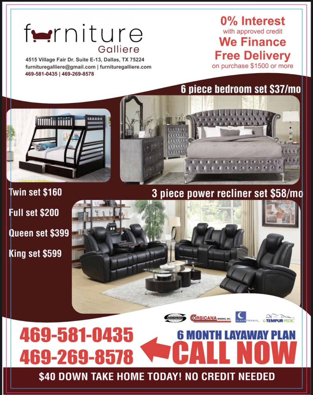 furniture galliere | 4515 Village Fair Dr e13, Dallas, TX 75224, USA | Phone: (469) 581-0435