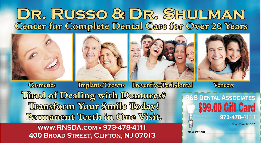 R & S Dental Associates | 400 Broad St, Clifton, NJ 07013, USA | Phone: (973) 478-4111