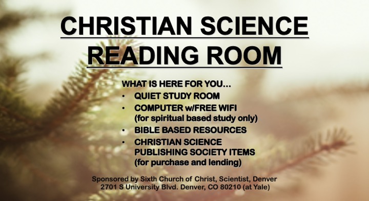 Christian Science Reading Room - Sixth Church Denver | 2430 S Colorado Blvd, Denver, CO 80222, USA | Phone: (303) 777-0489