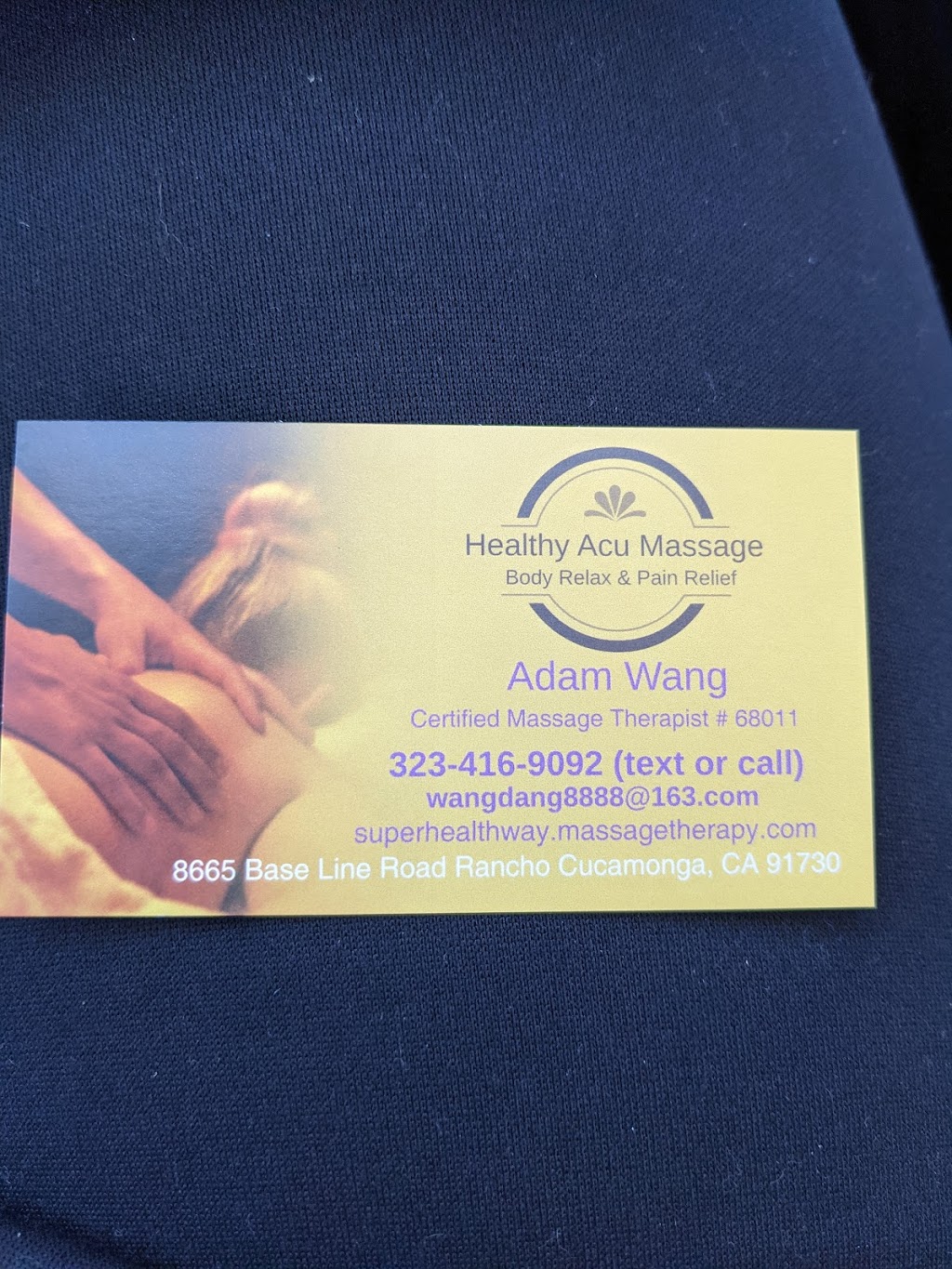 Healthy Acu Massage Spa | 8665 Base Line Rd, Rancho Cucamonga, CA 91730, USA | Phone: (909) 244-6946