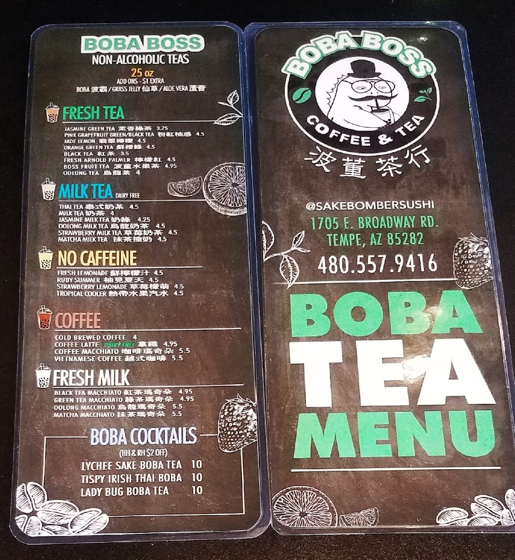 BOBA BOSS COFFEE & TEA @SakeBomberSushi | 1705 E Broadway Rd, Tempe, AZ 85282, USA | Phone: (480) 557-9416