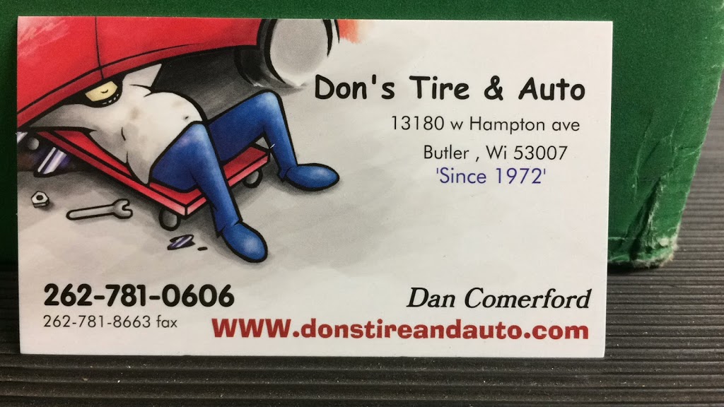 Dons Tire & Auto | 13180 W Hampton Ave, Butler, WI 53007, USA | Phone: (262) 781-0606