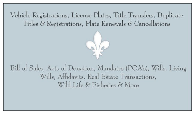 Fleur de Auto Title & Notary | 13513 K C Rd, Gonzales, LA 70737, USA | Phone: (225) 450-6483