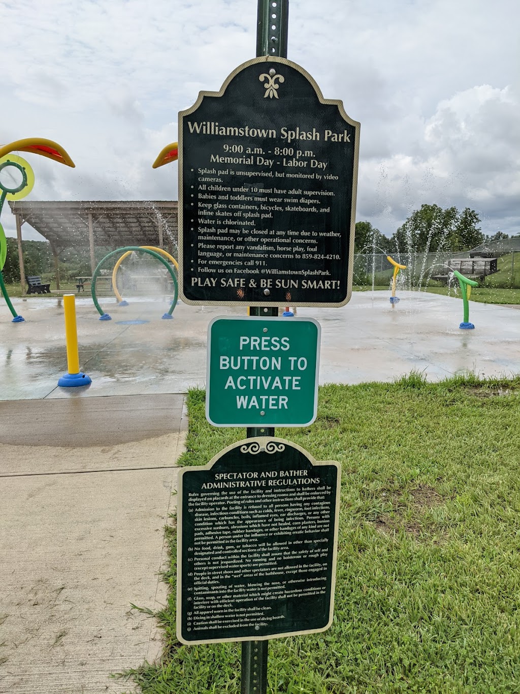 Williamstown Splash Pad | 700 Waterworks Rd, Williamstown, KY 41097, USA | Phone: (859) 824-6351