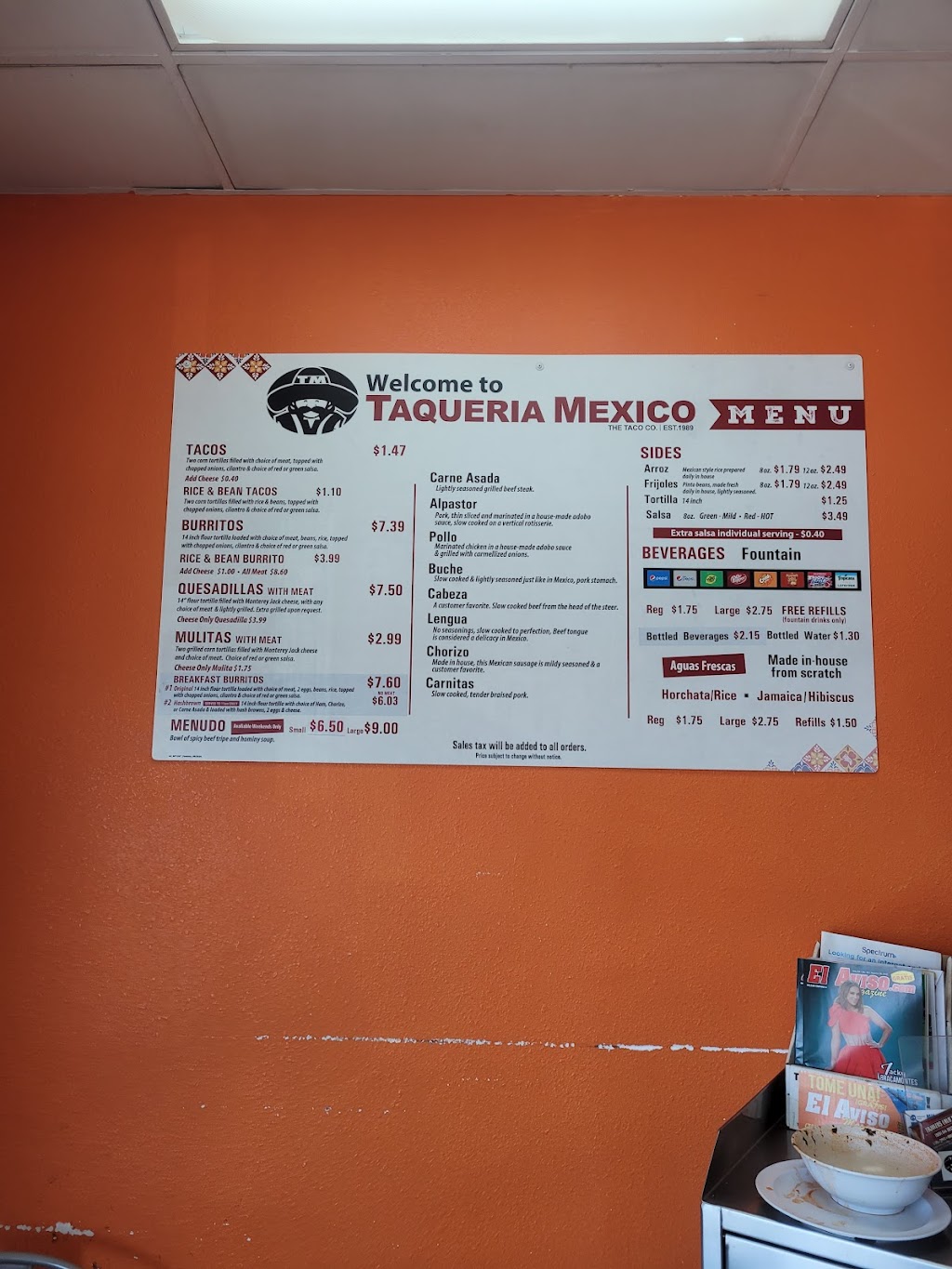 Taqueria Mexico | 8127 Mulberry Ave, Fontana, CA 92335, USA | Phone: (909) 428-8226