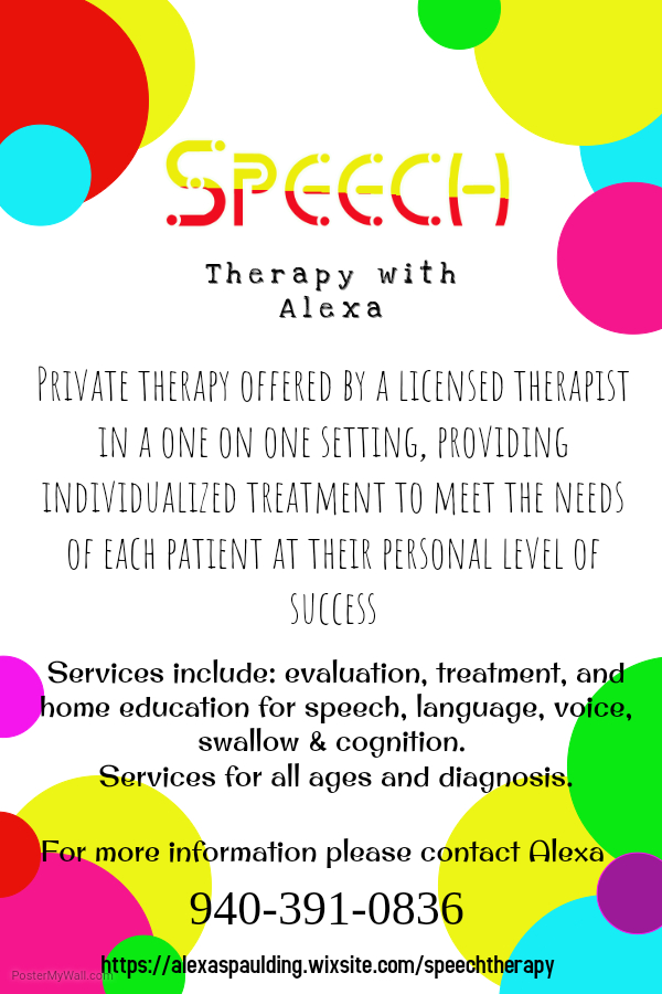 Speech Therapy with Alexa | 1202 Louise Ln, Ennis, TX 75119, USA | Phone: (940) 391-0836