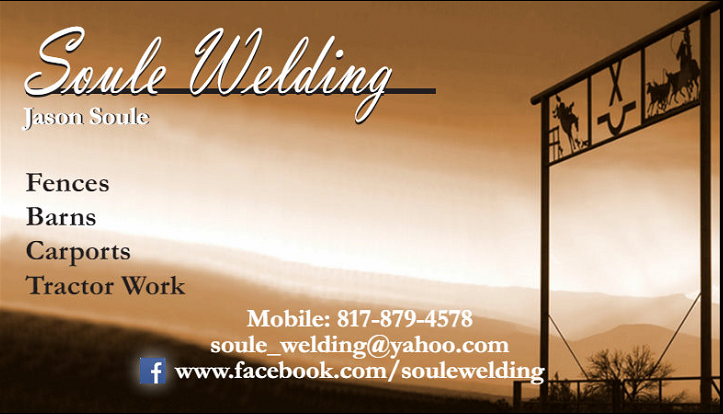 Soule Welding | 100 Sandy Creek Trail, Weatherford, TX 76085, USA | Phone: (817) 879-4578