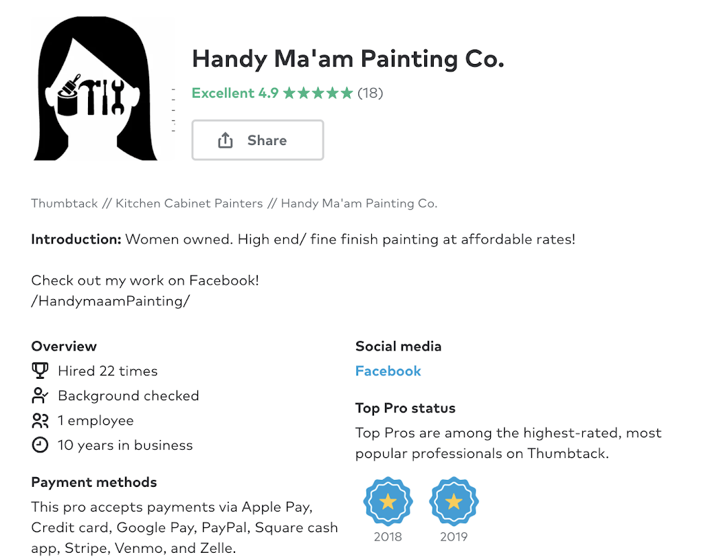 Handy Maam Painting Co. | 15607 E Ave Q-1, Palmdale, CA 93591, USA | Phone: (661) 581-5440