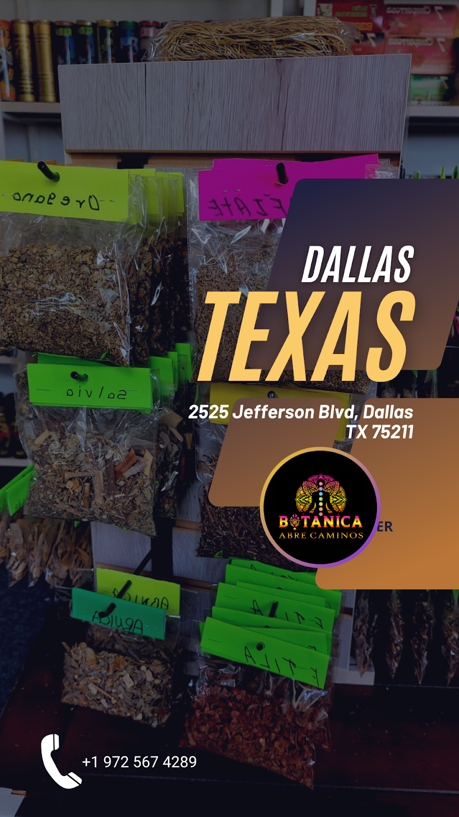 Botanica Abre Caminos Dallas TX | 2525 Jefferson Blvd, Dallas, TX 75211, USA | Phone: (972) 567-4289