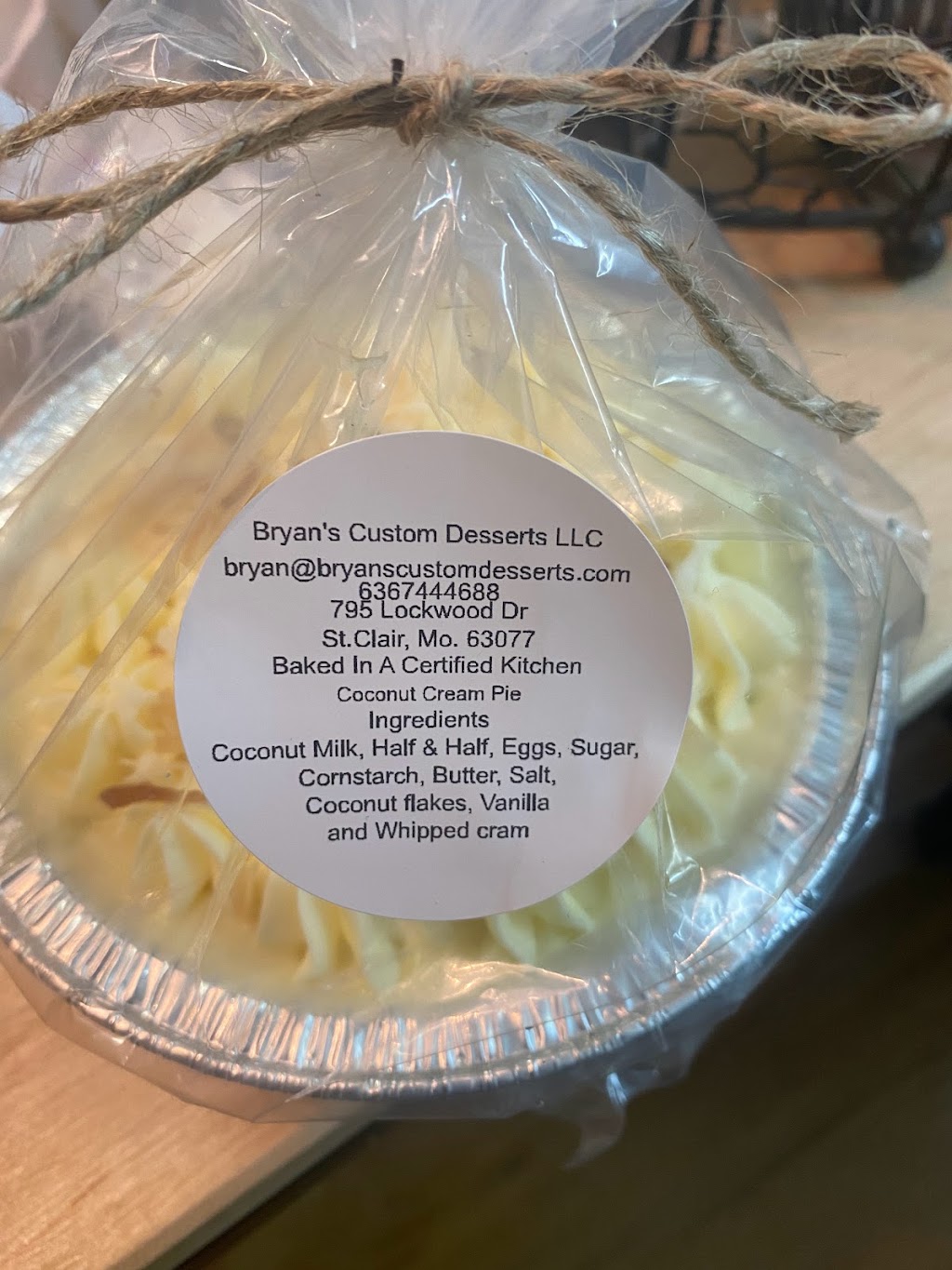 Bryans Custom Desserts | 795 Lockwood Dr, St Clair, MO 63077, USA | Phone: (636) 744-4688