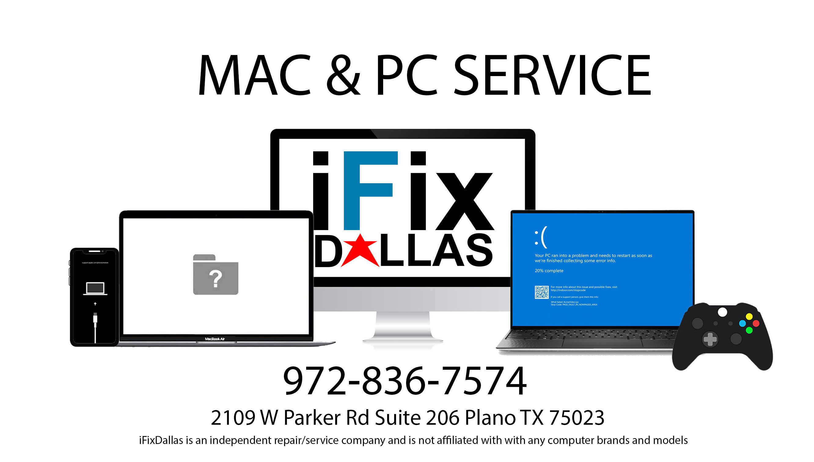 iFixDallas mac and pc service | 2109 W Parker Rd Suite 206, Plano, TX 75023 | Phone: (972) 836-7574