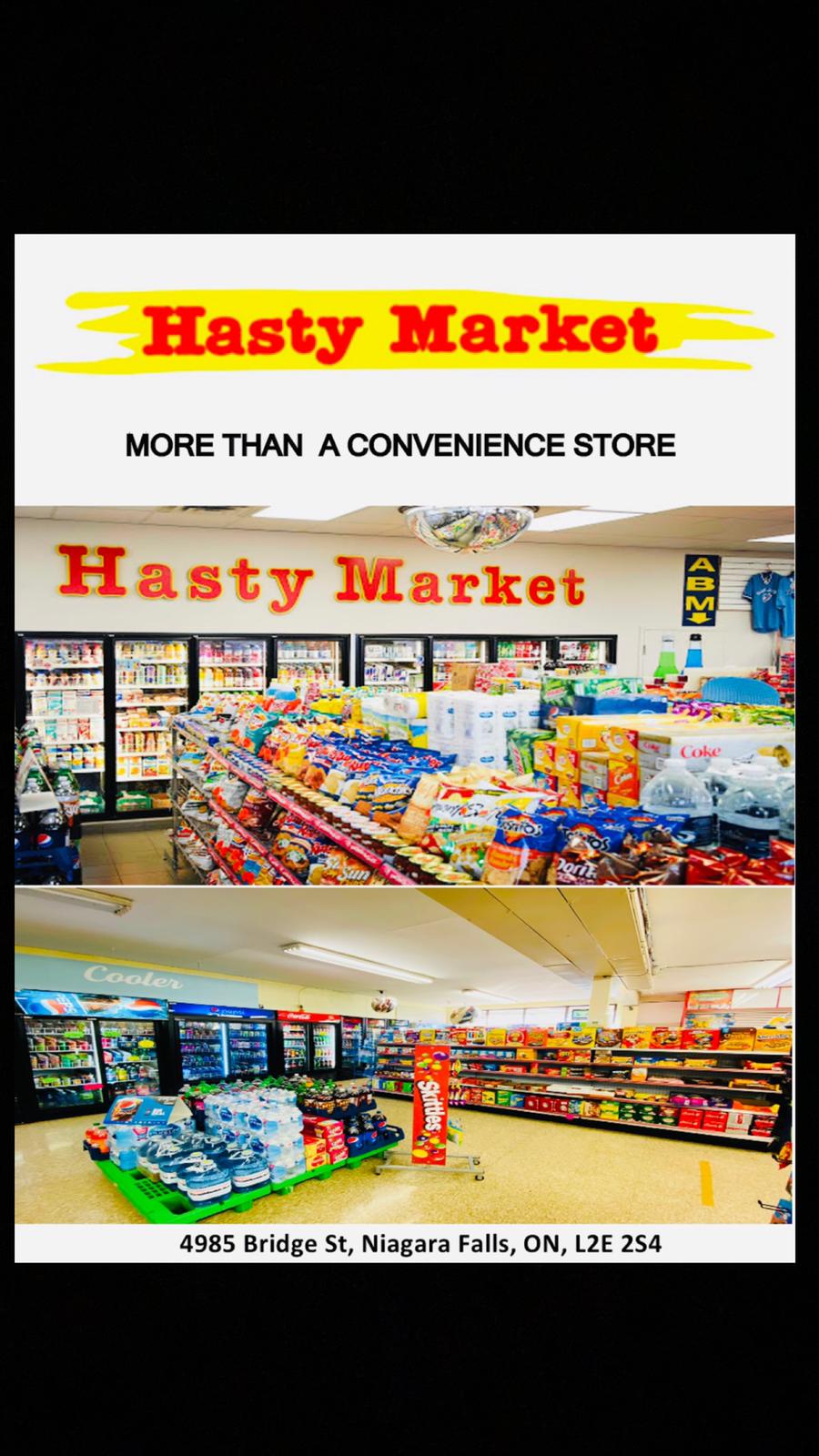 Hasty Market Convenience Store | 4985 Bridge St, Niagara Falls, ON L2E 2S4, Canada | Phone: (905) 356-0016