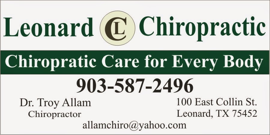 Leonard Family Chiropractic | 113 S Connett St, Leonard, TX 75452, USA | Phone: (903) 587-2496