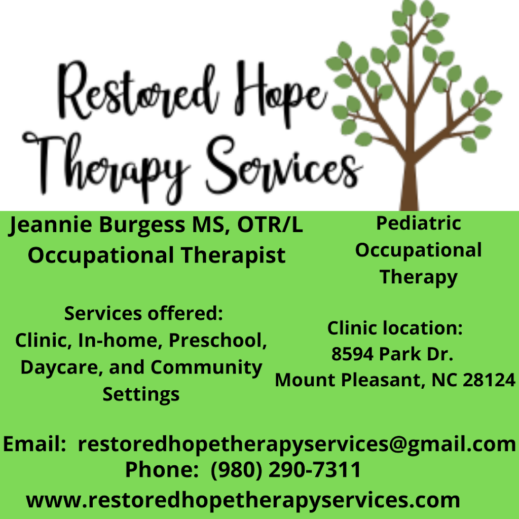 Restored Hope Therapy Services, PLLC | 8594 Park Dr, Mt Pleasant, NC 28124, USA | Phone: (980) 290-7311