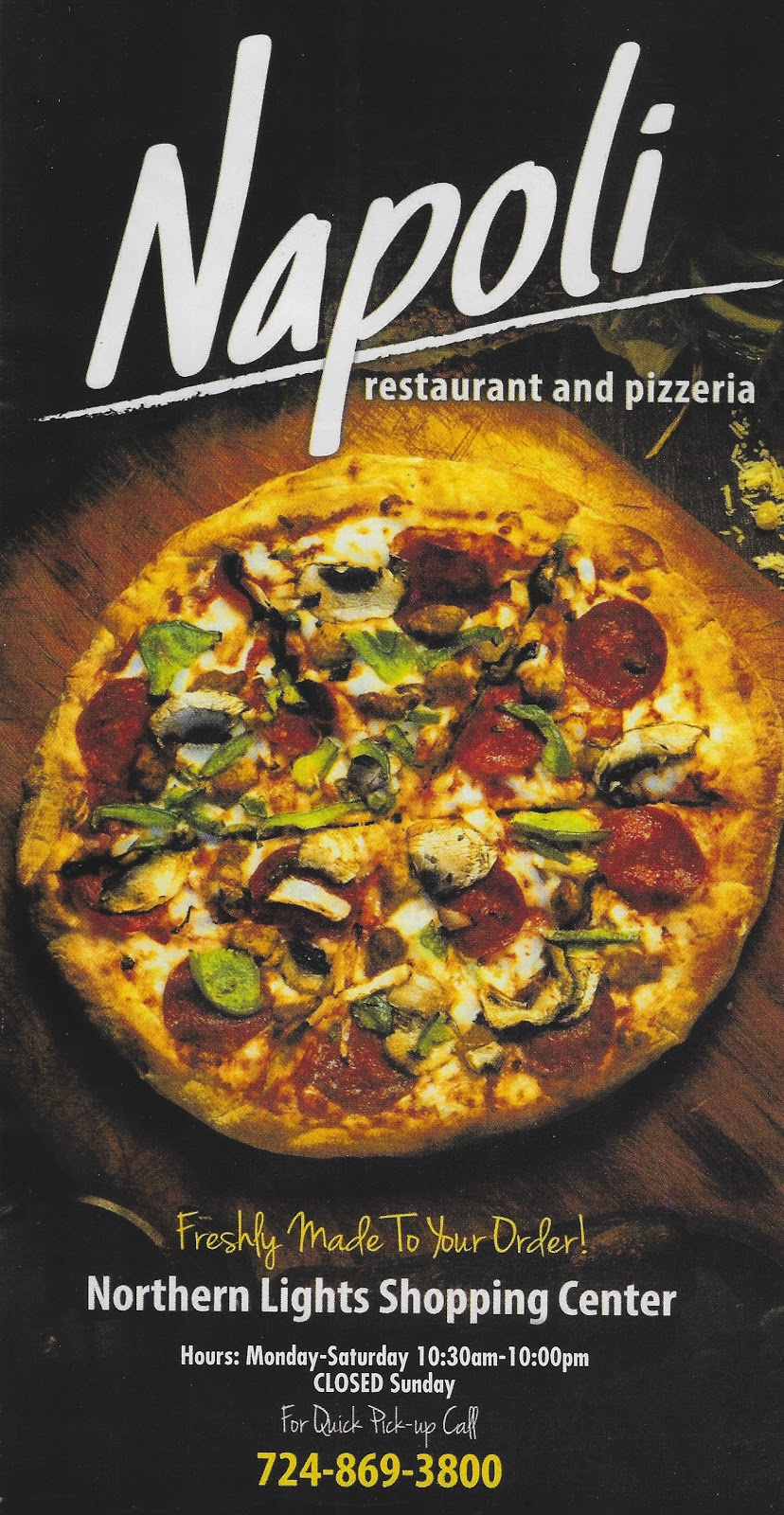 Napoli Restaurant And Pizzeria | 1603 W State St, Baden, PA 15005, USA | Phone: (724) 869-3800
