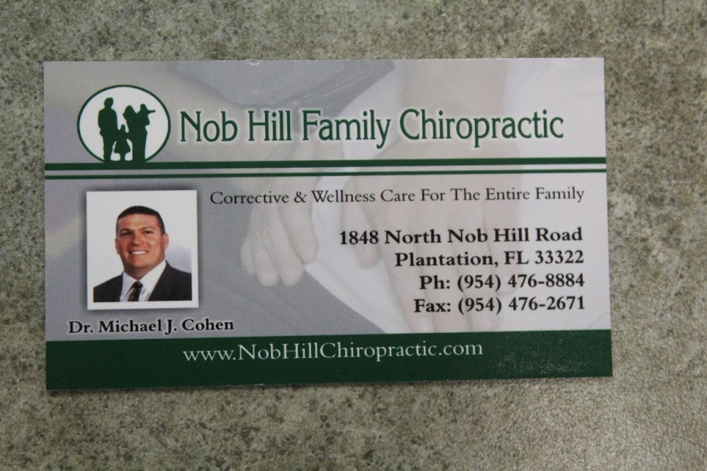 Nob Hill Family Chiropractic | 1848 N Nob Hill Rd, Plantation, FL 33322, USA | Phone: (954) 476-8884