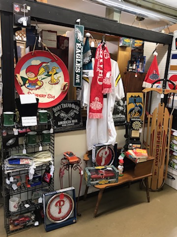 Bobs Sports corner inside Pennsbury- Chadds Ford Antique Mall | Booth 46, 640 Baltimore Pike, Chadds Ford, PA 19317, USA | Phone: (610) 299-9190