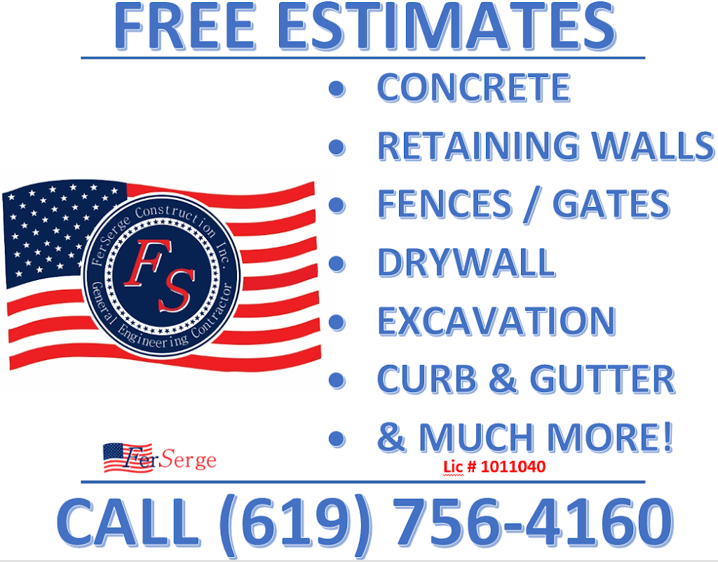 FerSerge Construction Inc | 1286 Bostonia St #5018, El Cajon, CA 92021, USA | Phone: (619) 334-5677