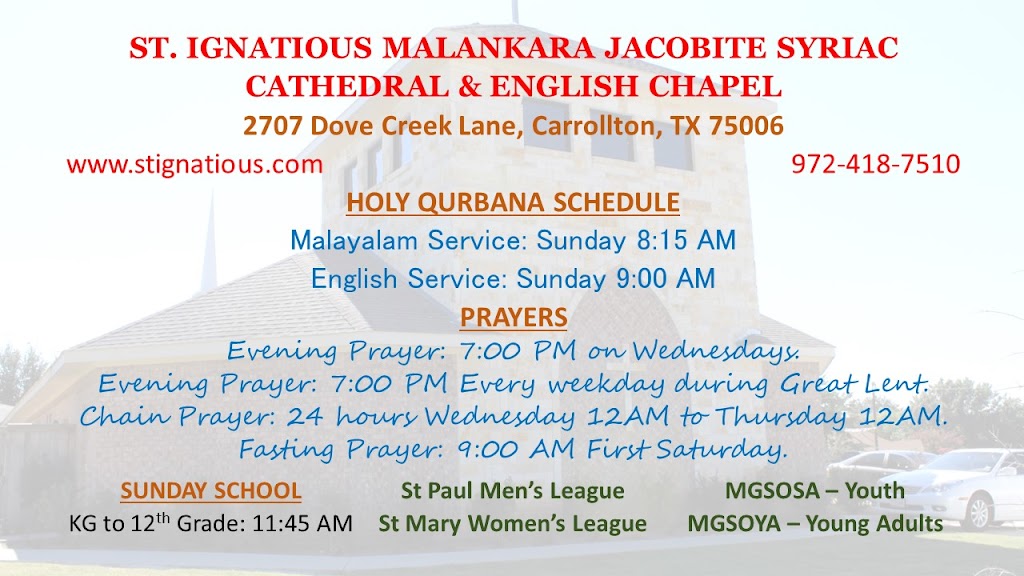 St Ignatious Malankara Jacobite Syriac Cathedral | 2707 Dove Creek Ln, Carrollton, TX 75006, USA | Phone: (972) 418-7510