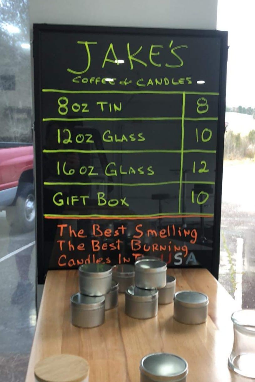Jakes Coffee and Candles | 8181 Reynolda Rd, Pfafftown, NC 27040, USA | Phone: (336) 407-5735