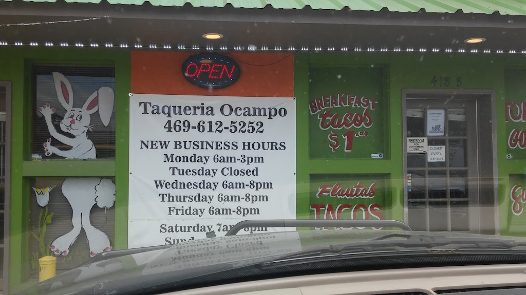 Taqueria Ocampo | 418 W Main St, Midlothian, TX 76065, USA | Phone: (469) 612-5252