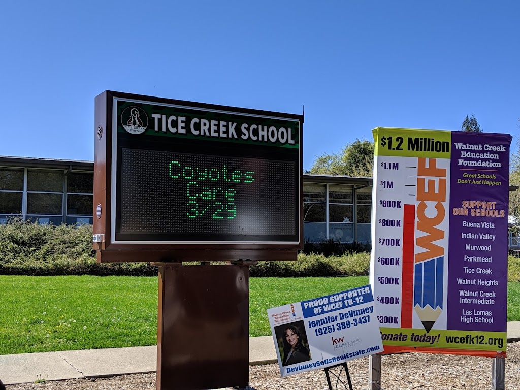 Tice Creek School | 1847 Newell Ave, Walnut Creek, CA 94595 | Phone: (925) 746-5515