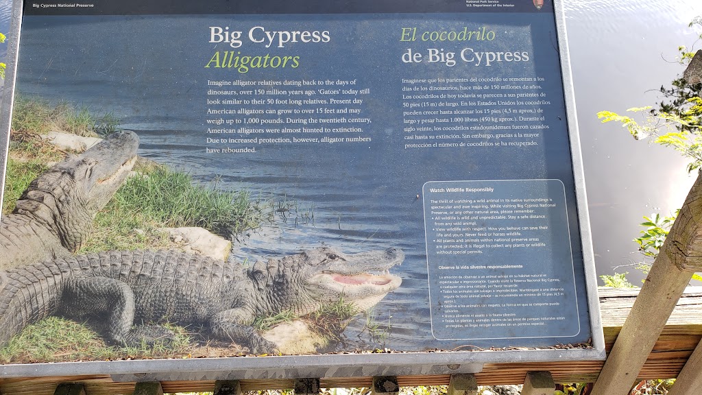 Big Cypress Oasis Visitor Center | 52105 Tamiami Trail E, Ochopee, FL 34141, USA | Phone: (239) 695-2000