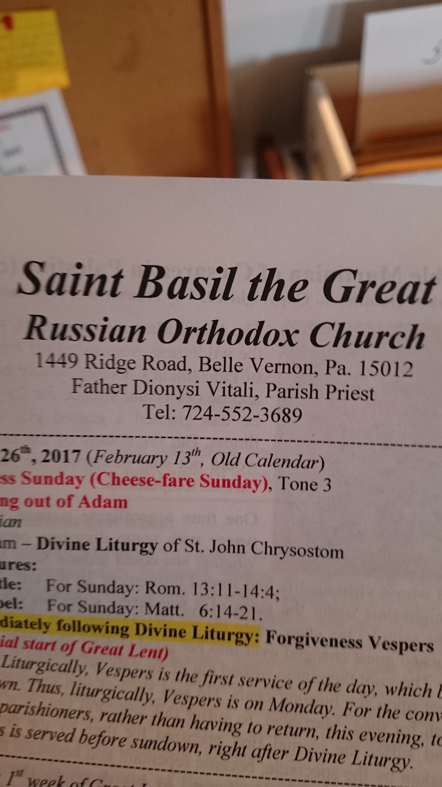 St. Basil the Great Russian Orthodox Church | 1449 Ridge Rd, Belle Vernon, PA 15012, USA | Phone: (724) 552-3689