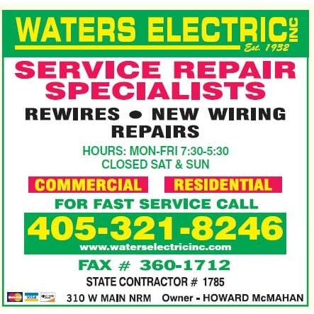 Waters Electric Inc. | 310 W Main St, Norman, OK 73069, USA | Phone: (405) 321-8246