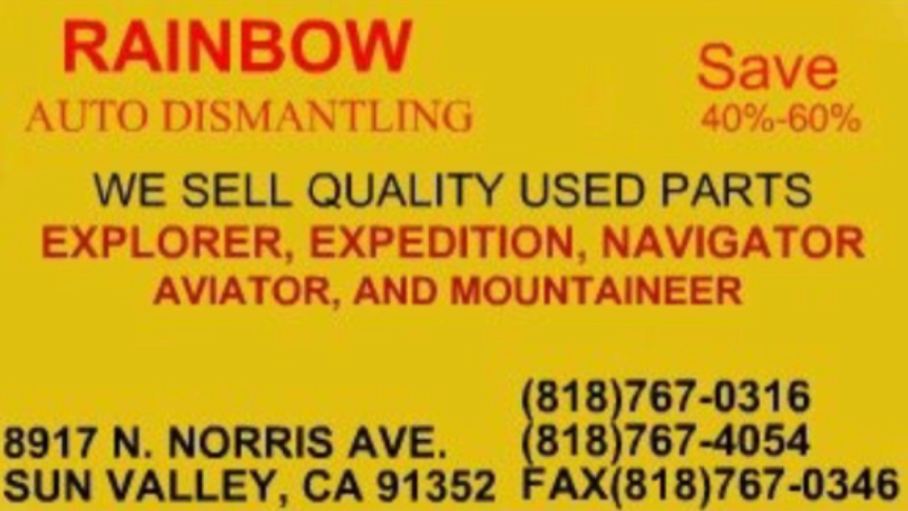 Rainbow Auto Dismantling & Repair | 8917 Norris Ave, Sun Valley, CA 91352, USA | Phone: (818) 767-0316