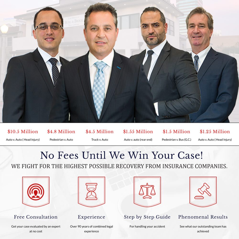 Law Offices of Burg & Brock Injury and Accident Attorneys | 4554 Sherman Oaks Ave Unit A100, Sherman Oaks, CA 91403, United States | Phone: (888) 509-2998