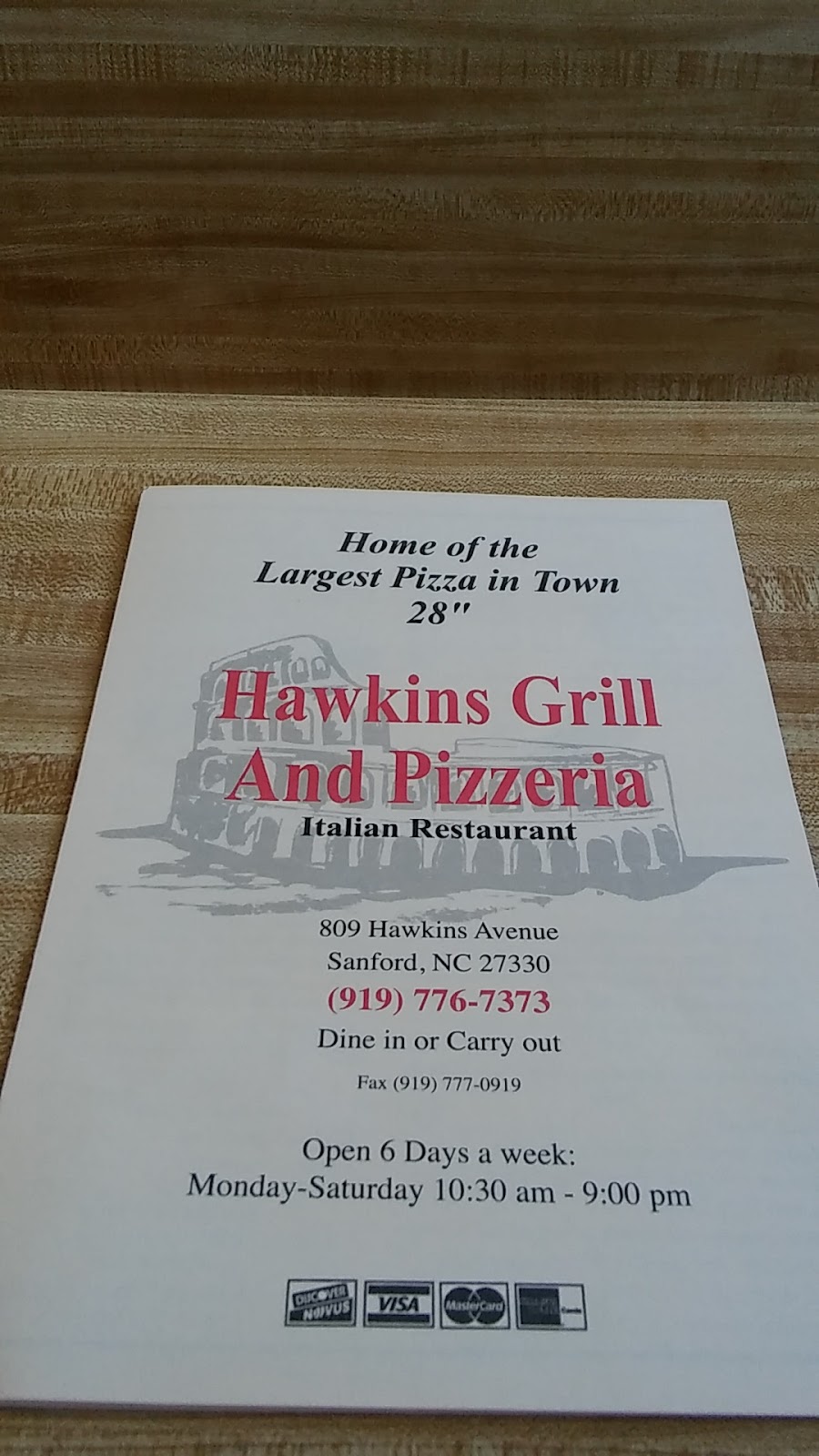 Hawkins Grill & Pizzeria | 809 Hawkins Ave, Sanford, NC 27330, USA | Phone: (919) 776-7373