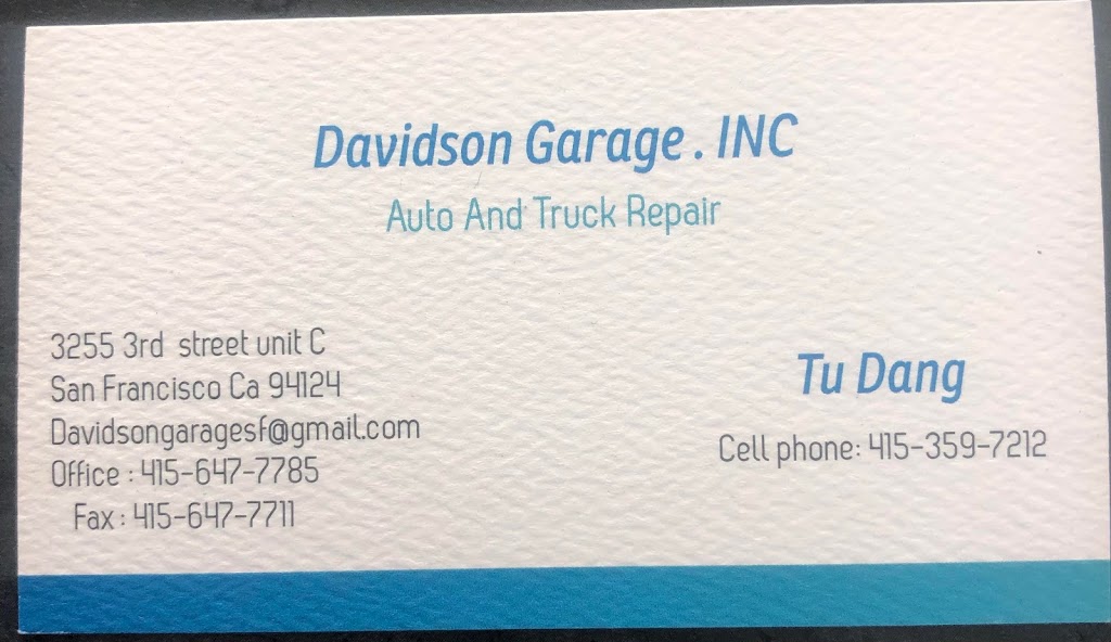 Davidson Garage | 3255 3rd St Unit C, San Francisco, CA 94124 | Phone: (415) 647-7785