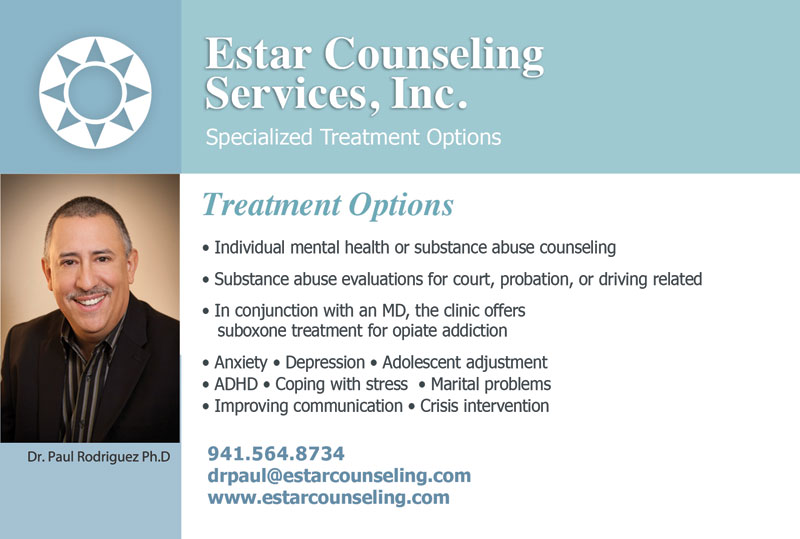 Estar Counseling Services, Inc. | 2571 Toledo Blade Blvd Suite 2, North Port, FL 34289, USA | Phone: (941) 564-8734